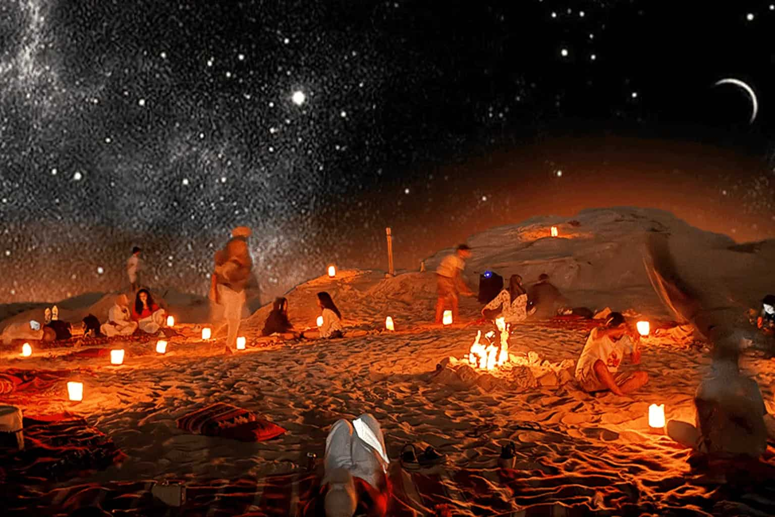 Sandboarding group experience in Agadir dunes